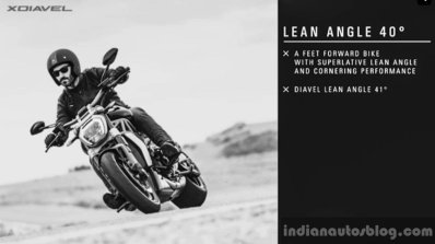 Ducati XDiavel leaning angle 40 degrees EICMA 2015