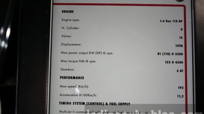 Fiat Tipo engine specs at the 2015 Dubai Motor Show