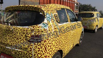 Two Mahindra S101 test mules snapped rear quarter