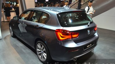 2016 BMW 1 Series rear three quarters at 2015 Frankfurt Motor Show