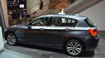 2016 BMW 1 Series rear three quarters far at 2015 Frankfurt Motor Show