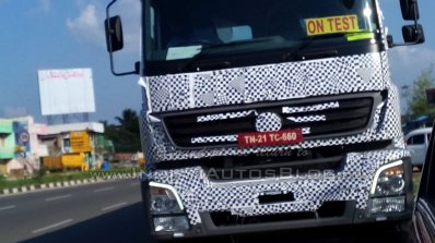 Bharat Benz 3143 based 49-tonne 4943 rigid truck front fascia spied
