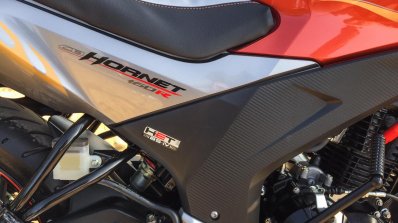 Honda CB Hornet 160R orange with stickering centre panel launched