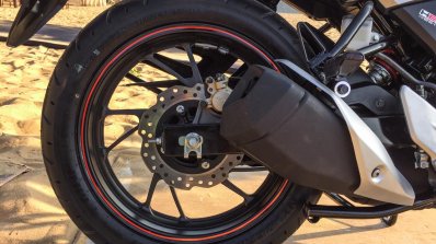 Honda CB Hornet 160R orange with stickering rear alloy wheel launched