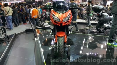 Kawasaki Versys 650 orange front at 2015 Thailand Motor Expo