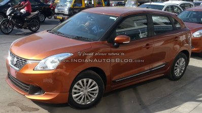 Maruti Baleno with optional bodykit and Ciaz alloys side (2) Spied