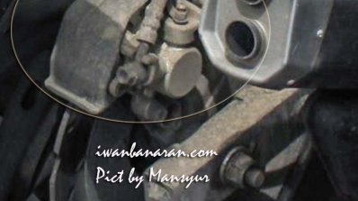 TVS Apache 200 rear caliper cover spied up-close in Indonesia