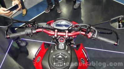Yamaha M-Slaz red instrument cluster LCD unveiled at 2015 Thailand Motor Expo