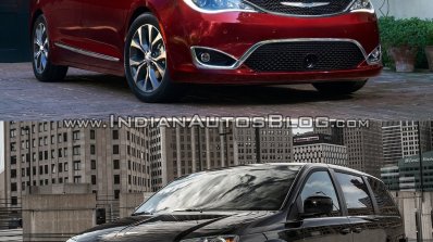2017 Chrysler Pacifica vs. 2016 Chrysler Town & Country front three quarters