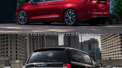2017 Chrysler Pacifica vs. 2016 Chrysler Town & Country rear three quarters