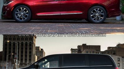 2017 Chrysler Pacifica vs. 2016 Chrysler Town & Country side profile