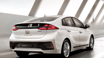 Hyundai Ioniq hybrid rear three quarters right side