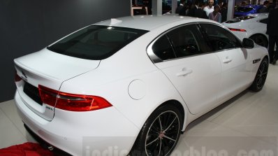 Jaguar XE rear three quarter at the Auto Expo 2016