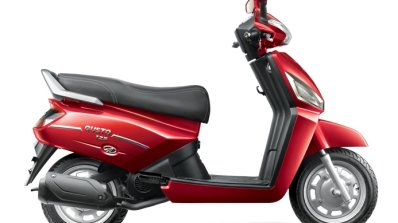 Mahindra Gusto 125 red press shots