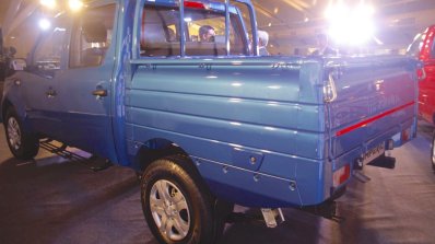 Mahindra Imperio rear quarter blue double cab