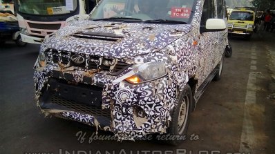 Mahindra Quanto facelift front fascia bumper spied