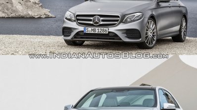 Mercedes E Class (W213) vs Mercedes E Class (W212) front quarter Old vs New