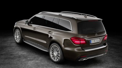Mercedes GLS rear three quarter brown official image