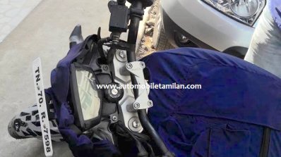 TVS Apache 200 instrument cluster handlebar spied