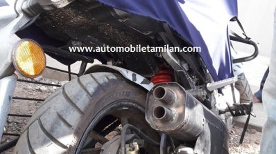 TVS Apache 200 rear tyre exhaust spied