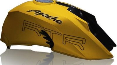 TVS Apache RTR 200 4V yellow fuel tank leaked