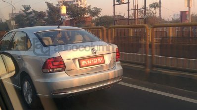 VW Vento with LED DRLs rear spied