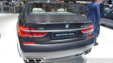 2016 BMW 7 Series M760Li xDrive rear quarter at the 2016 Geneva Motor Show Live