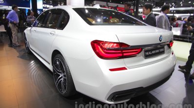 2016 BMW 7 Series rear quarter at Auto Expo 2016