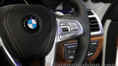 2016 BMW 7 Series steering mounted controls at Auto Expo 2016