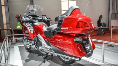 2016 Honda Goldwing rear quarter at Auto Expo 2016