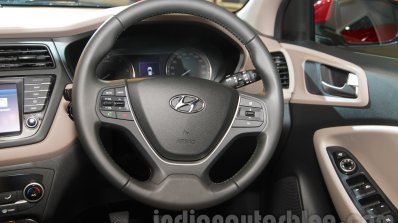 2016 Hyundai i20 steering wheel at the Auto Expo 2016