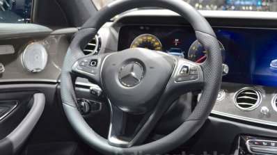 2016 Mercedes E Class (W213) steering wheel at the Geneva Motor Show Live