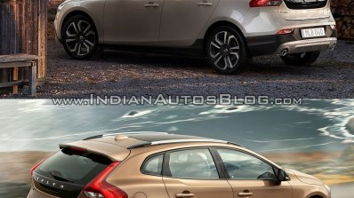 2016 Volvo V40 Cross Country (facelift) rear three quarters old vs. new