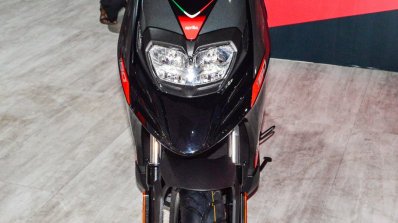 Aprilia SR 150 Black front at Auto Expo 2016