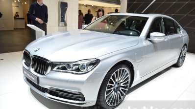 BMW 740Le iPerformance front three quarter at the 2016 Geneva Motor Show Live