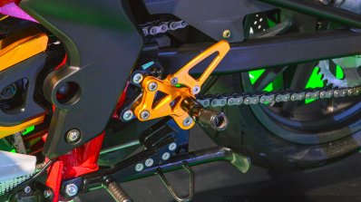 Benelli TNT 25 accessories rider foot rest stay at Auto Expo 2016