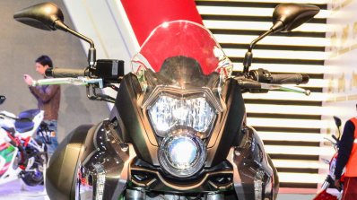 Benelli TNT 600GT Nero (black) headlamp at Auto Expo 2016