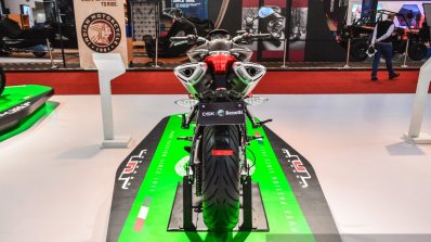 Benelli TNT 600i Nero (black) rear at Auto Expo 2016