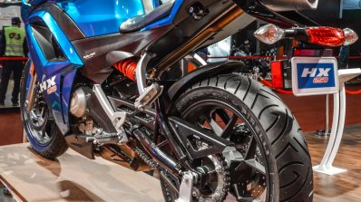 Hero HX250R blue tail hanger at Auto Expo 2016