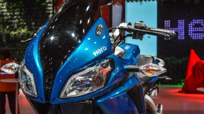 Hero HX250R blue twin headlamp at Auto Expo 2016