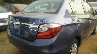 Honda Amaze facelift Blue rear quarter spied