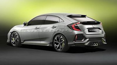 Honda Civic Hatchback Prototype concept rear three quarters leaked image