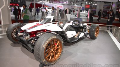 Honda Project 2&4 concept rear three quarters right at Auto Expo 2016