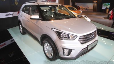 Hyundai Creta front three quarters left at Auto Expo 2016