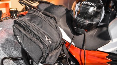 Mahindra Mojo accessories rear bags at Auto Expo 2016
