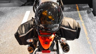 Mahindra Mojo accessories rear top at Auto Expo 2016