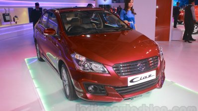 Maruti Ciaz accessorized front three quarters left at Auto Expo 2016