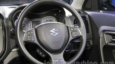 Maruti Vitara Brezza steering wheel at the 2016 Auto Expo