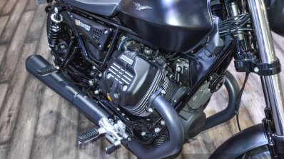 Moto Guzzi V9 Bobber engine at Auto Expo 2016