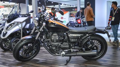 Moto Guzzi V9 Bobber side at Auto Expo 2016